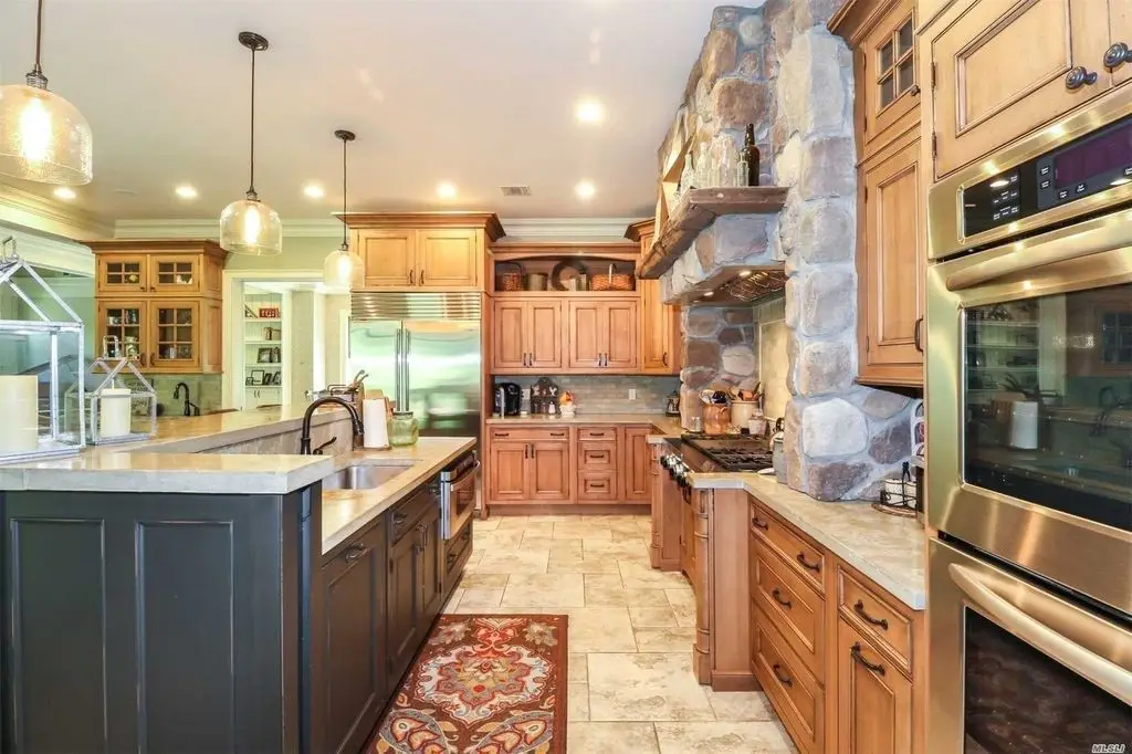 natural wood cabinets