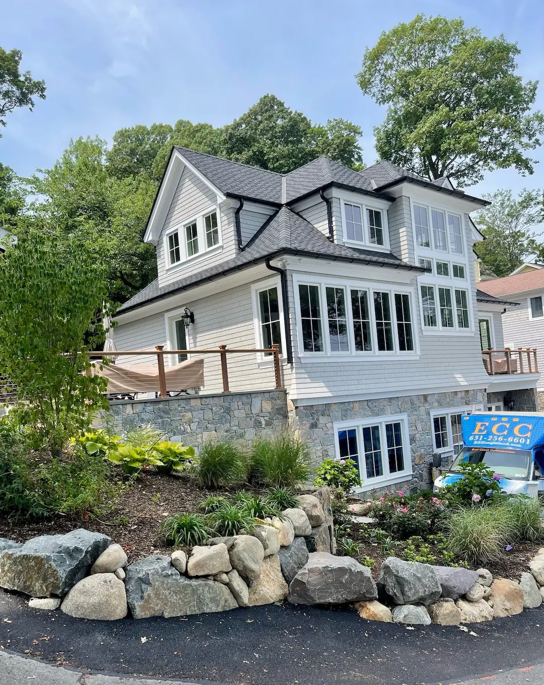 ECC truck in front of new home build